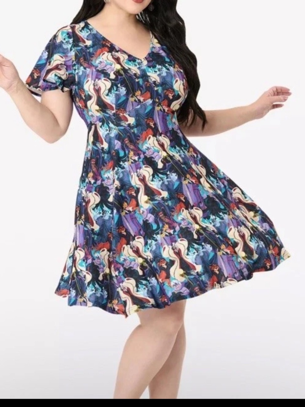 Disney Villains Collection by Unique Vintage Flare Dress Size 2X / 18 Plus Size